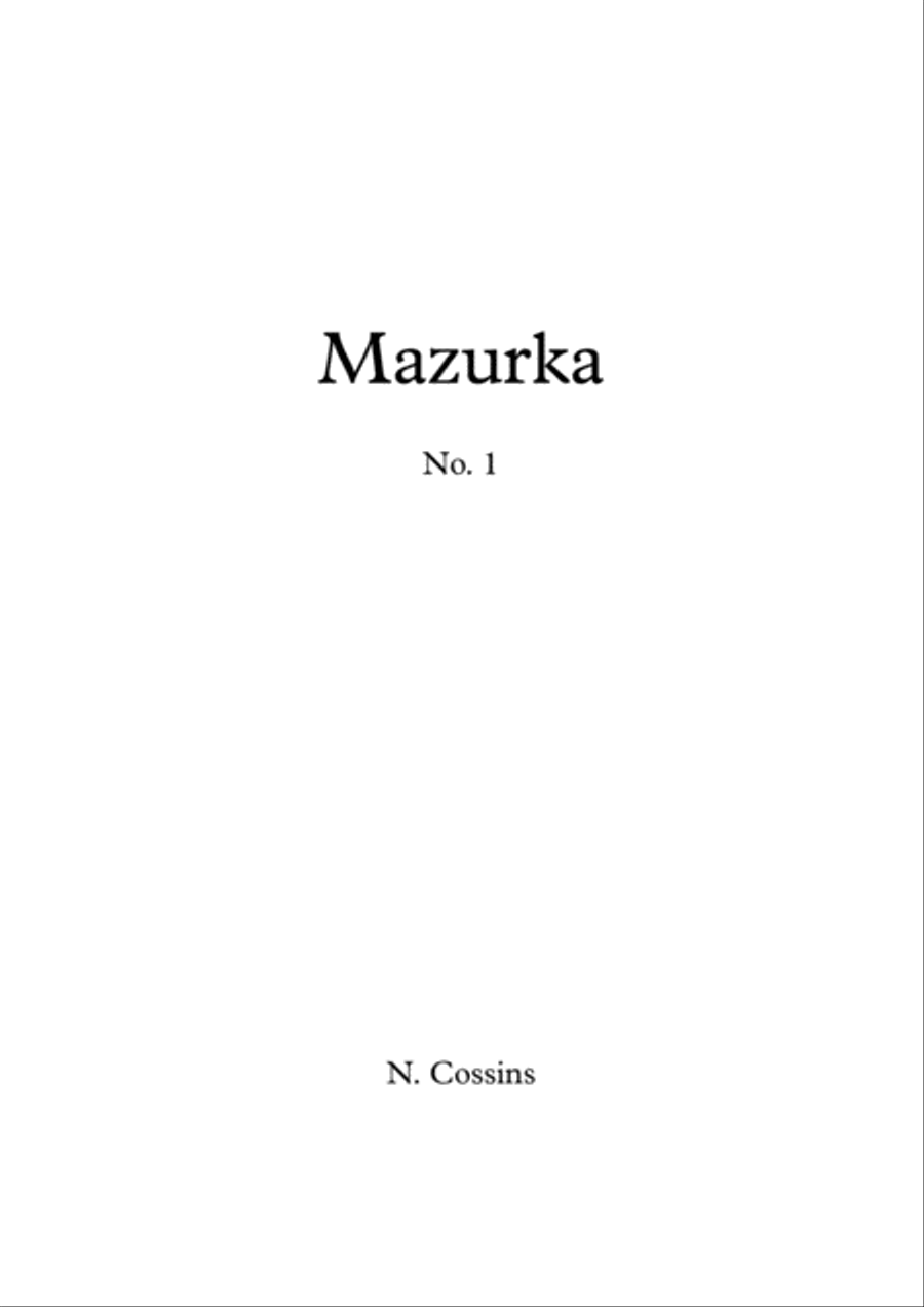 Mazurka No. 1 - N. Cossins (Original Piano Composition) Piano Solo scores gallery preview page 1