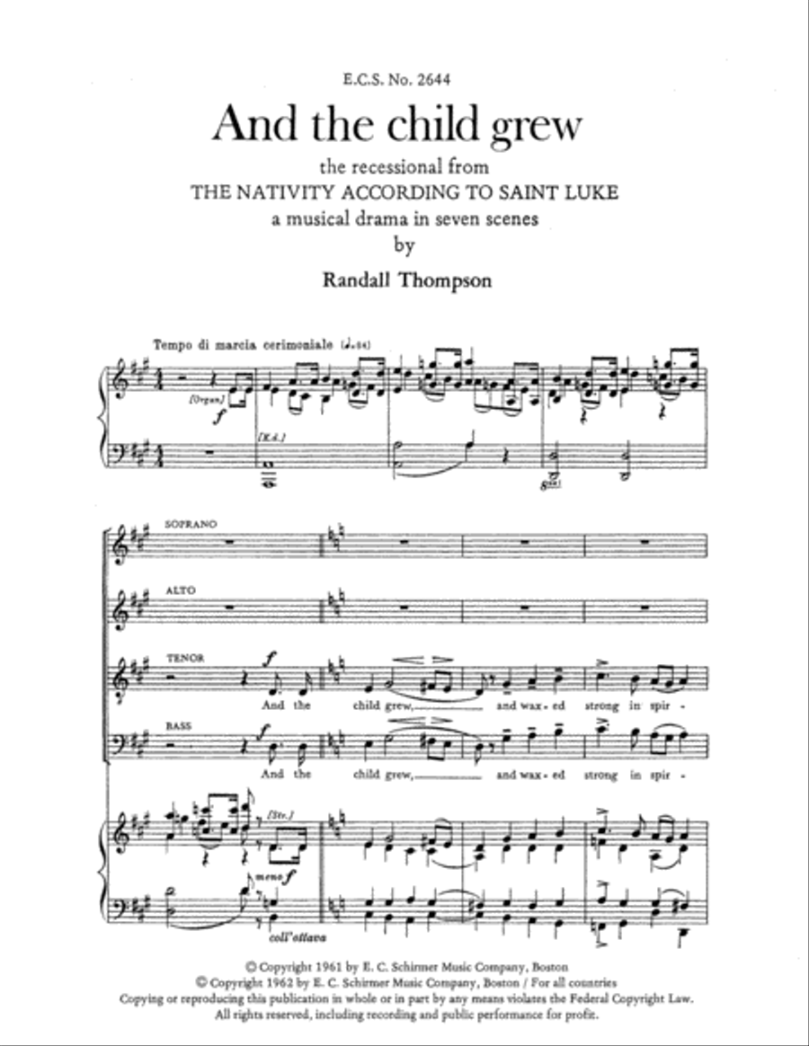 And the Child Grew 4-Part scores gallery preview page 2