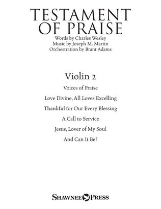Book cover for Testament of Praise (A Celebration of Faith) - Violin 2