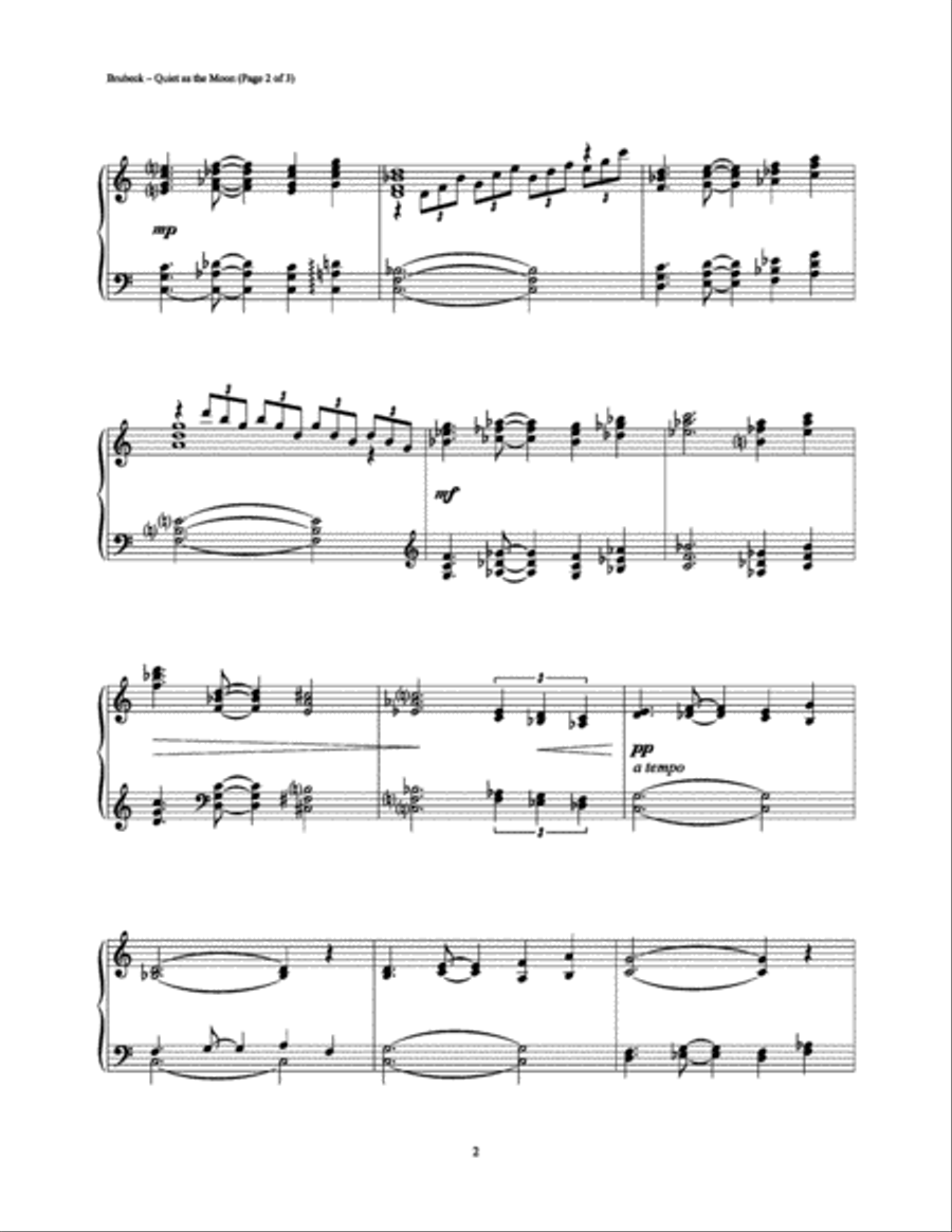 Quiet As The Moon Piano Solo scores gallery preview page 2