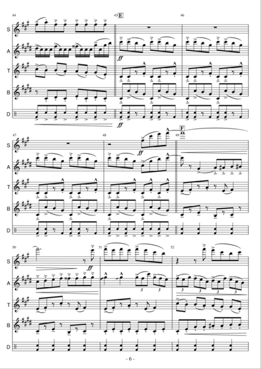 Babylon - Main Title Theme Saxophone Quartet scores gallery preview page 6