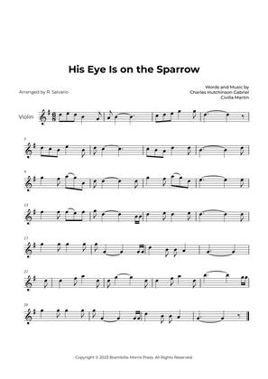 Book cover for His Eye Is on the Sparrow (Violin Solo)