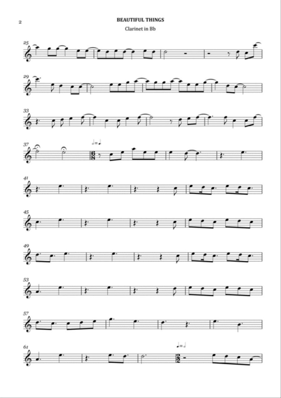 Beautiful Things B-Flat Clarinet scores gallery preview page 2