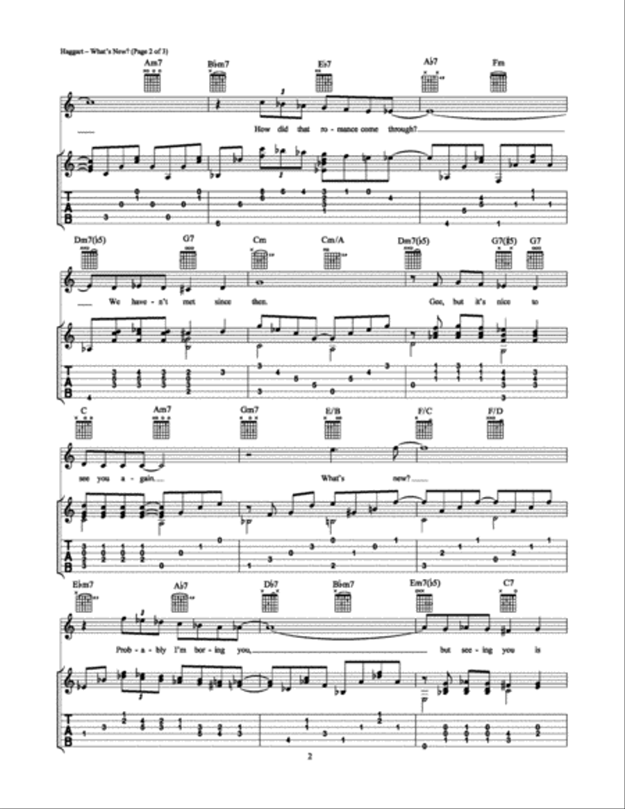 What's New? What's New? Guitar Tablature scores gallery preview page 2