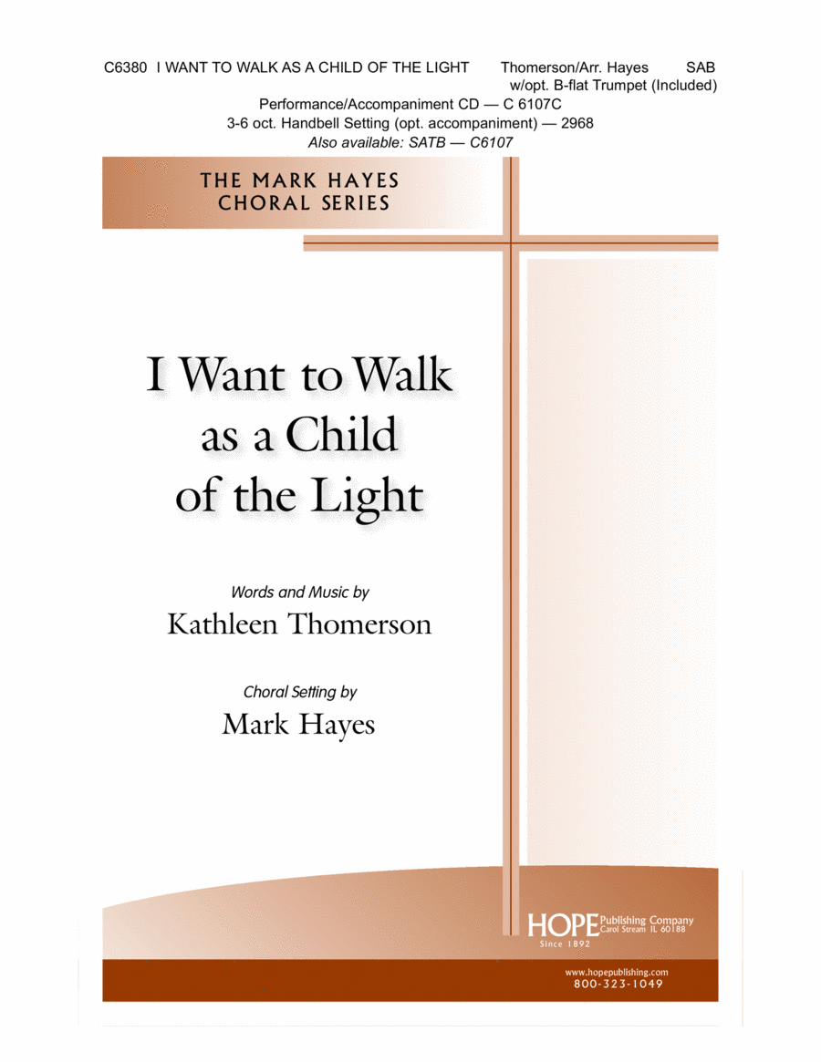 I Want to Walk as a Child of the Light 3-Part scores gallery preview page 1