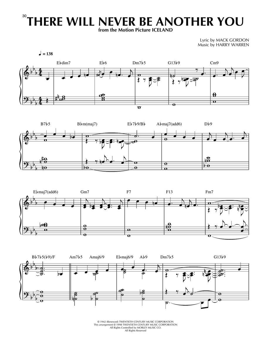 There Will Never Be Another You (arr. Al Lerner and Thomas Coppola) Piano Solo scores gallery preview page 1