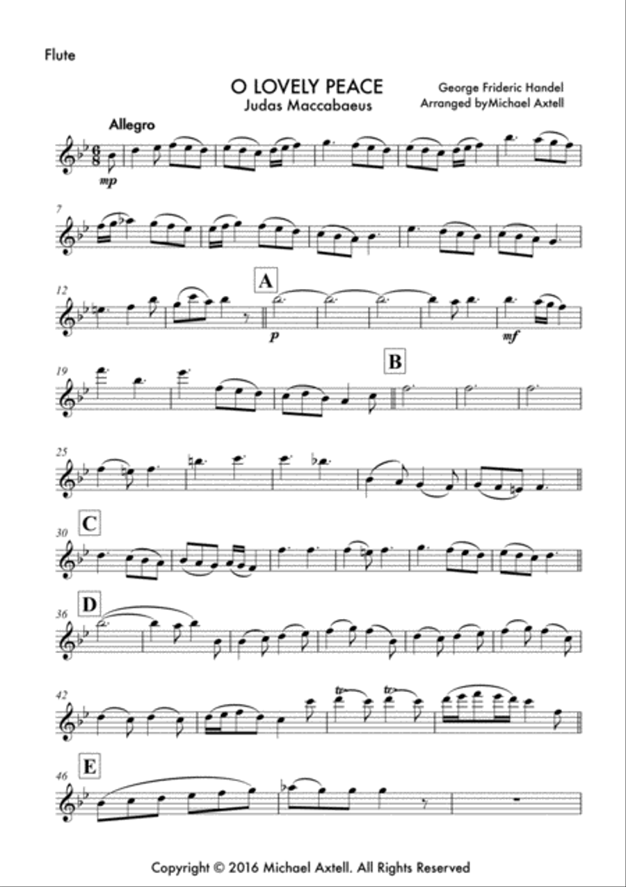 O Lovely Peace from 'Judas Maccabaeus' by George Frideric Handel Woodwind Trio scores gallery preview page 5