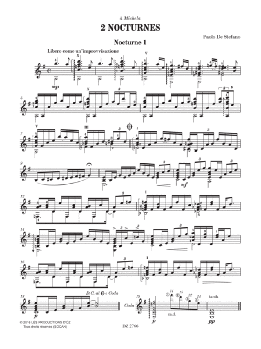 2 Nocturnes Classical Guitar scores gallery preview page 2