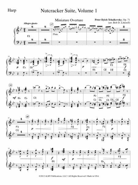 The Nutcracker, Volume 1 for Flute, Violin, Viola, Cello and Harp