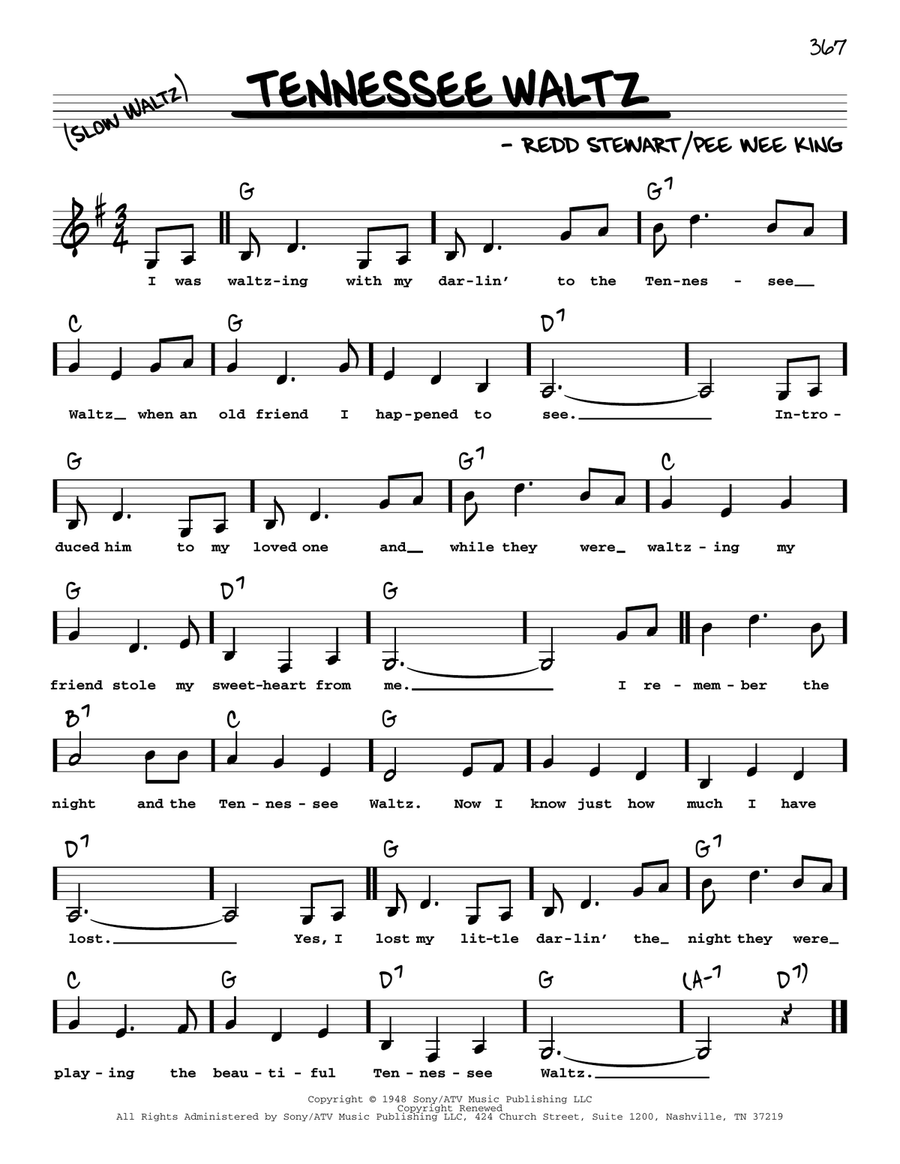 Tennessee Waltz (Low Voice) Low Voice scores gallery preview page 1
