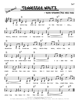 Tennessee Waltz (Low Voice)