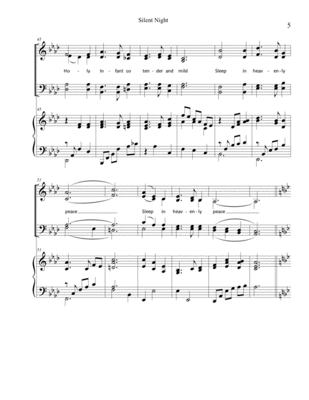 Silent Night (SATB and piano) 8 pages. image number null