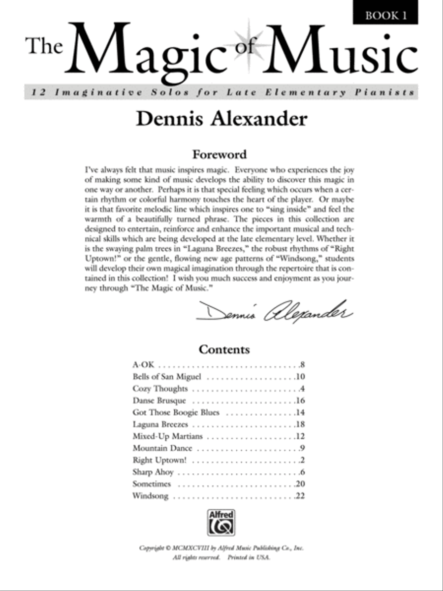 The Magic of Music, Book 1 Easy Piano scores gallery preview page 2