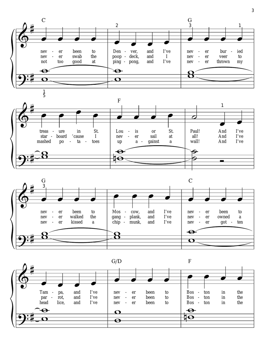 The Pirates Who Don't Do Anything Easy Piano scores gallery preview page 3