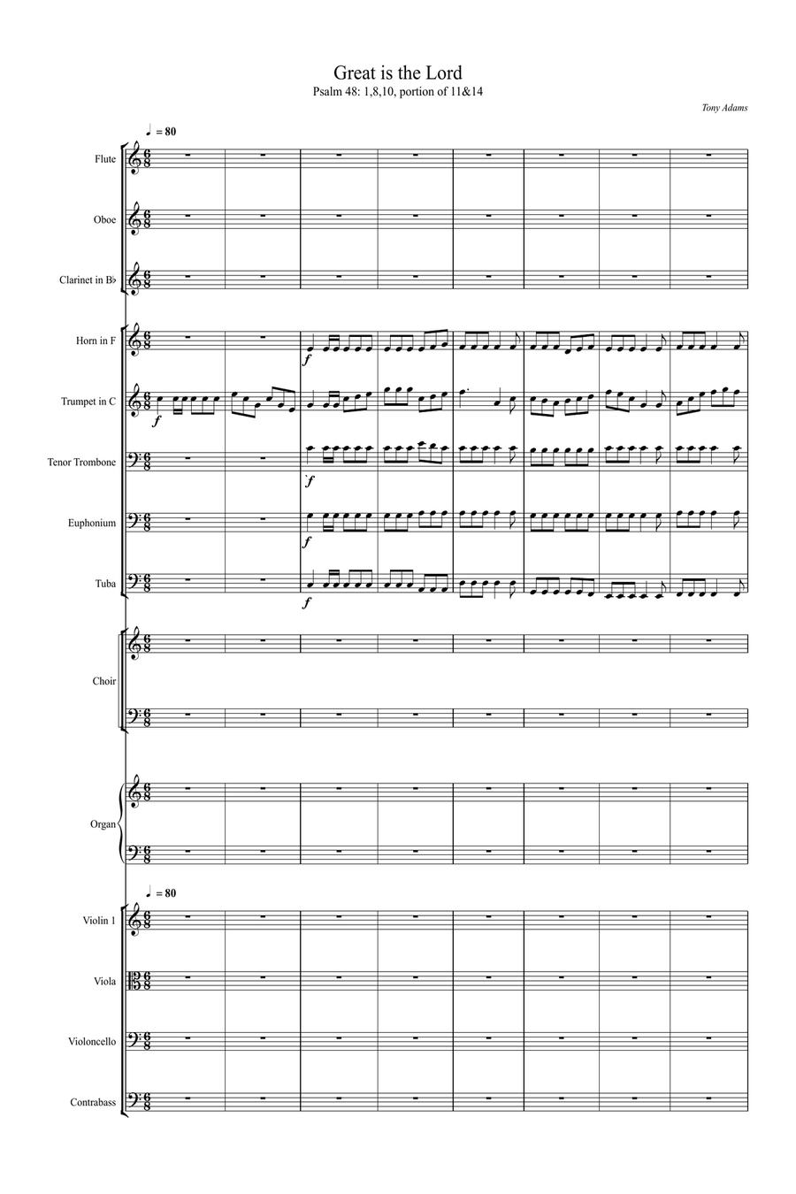 Great is the Lord Great is the Lord 4-Part scores gallery preview page 1