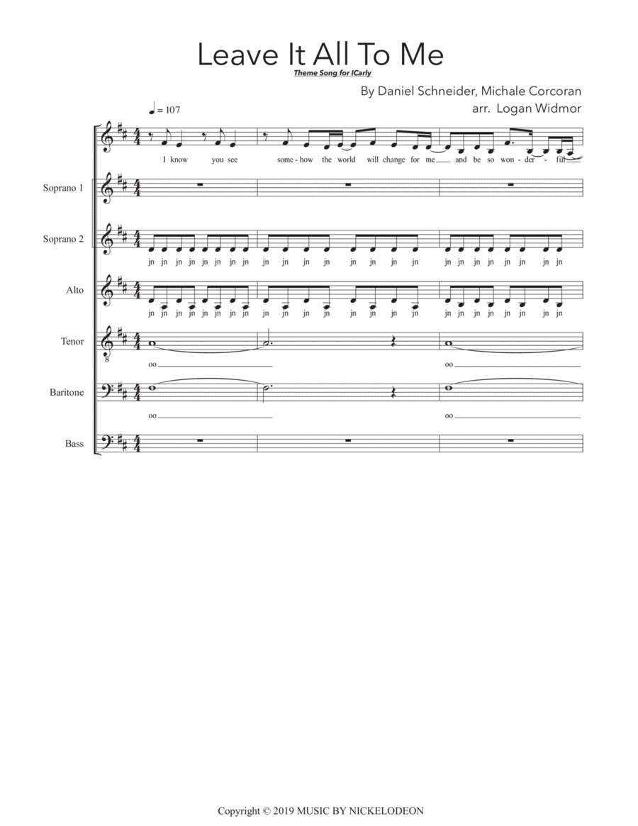 Leave It All To Me Leave It All To Me 4-Part scores gallery preview page 1
