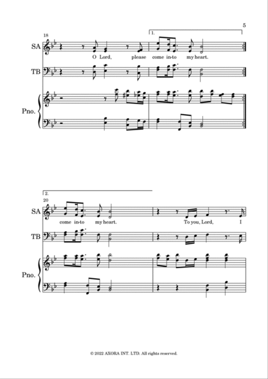 Come Into My Heart Come Into My Heart Voice scores gallery preview page 5