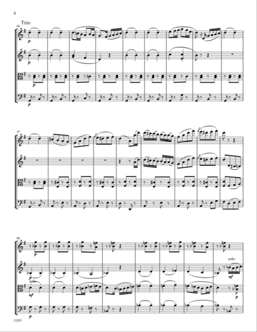 Marche Militaire #1 String Quartet scores gallery preview page 4