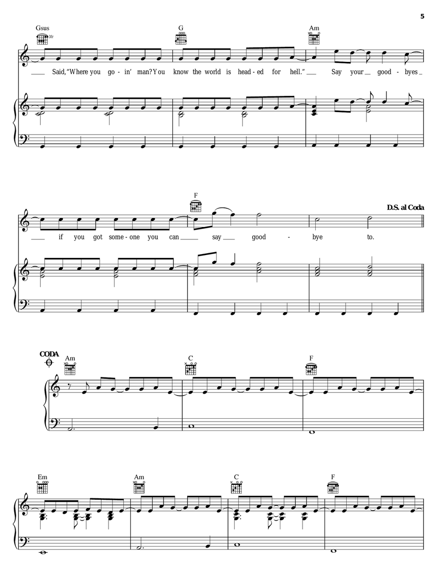 How Far We've Come Piano, Vocal, Guitar scores gallery preview page 5