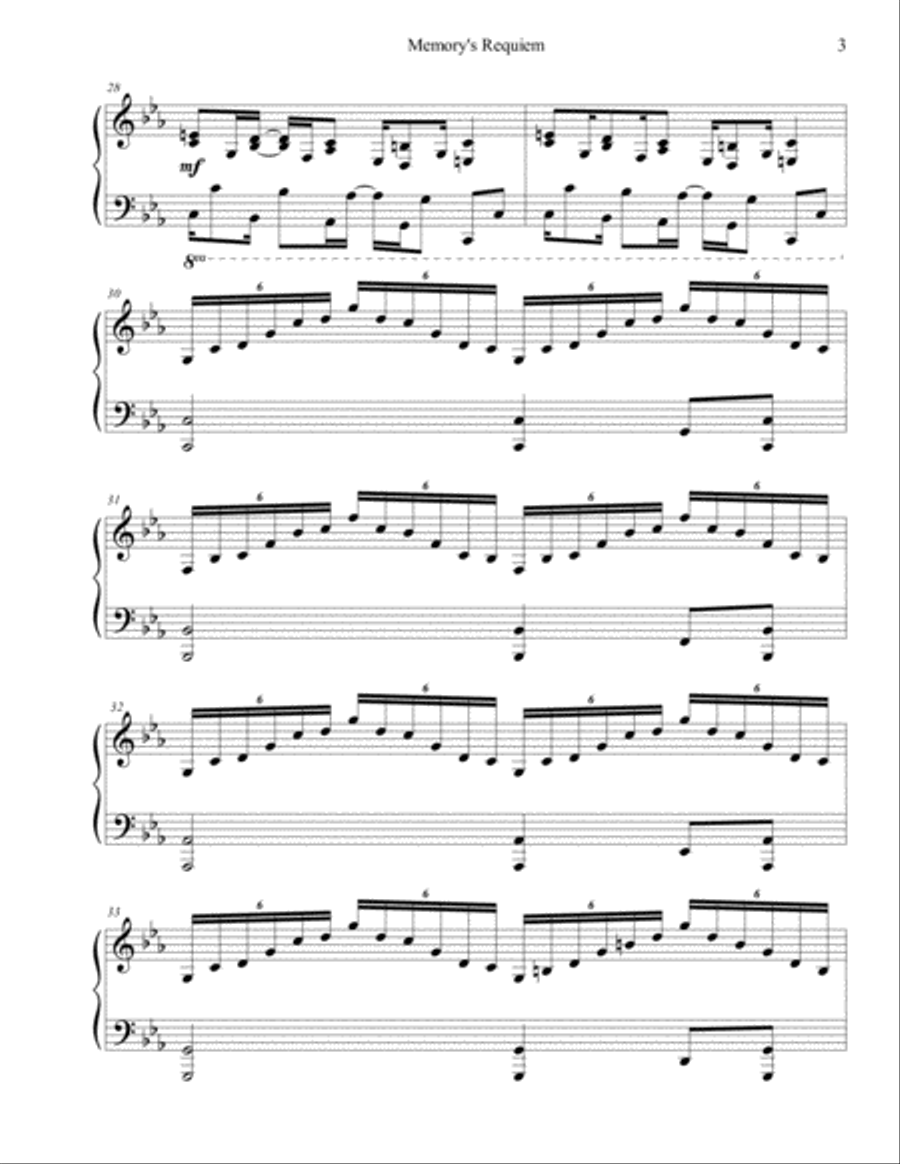 Memory's Requiem Memory's Requiem Piano Solo scores gallery preview page 3