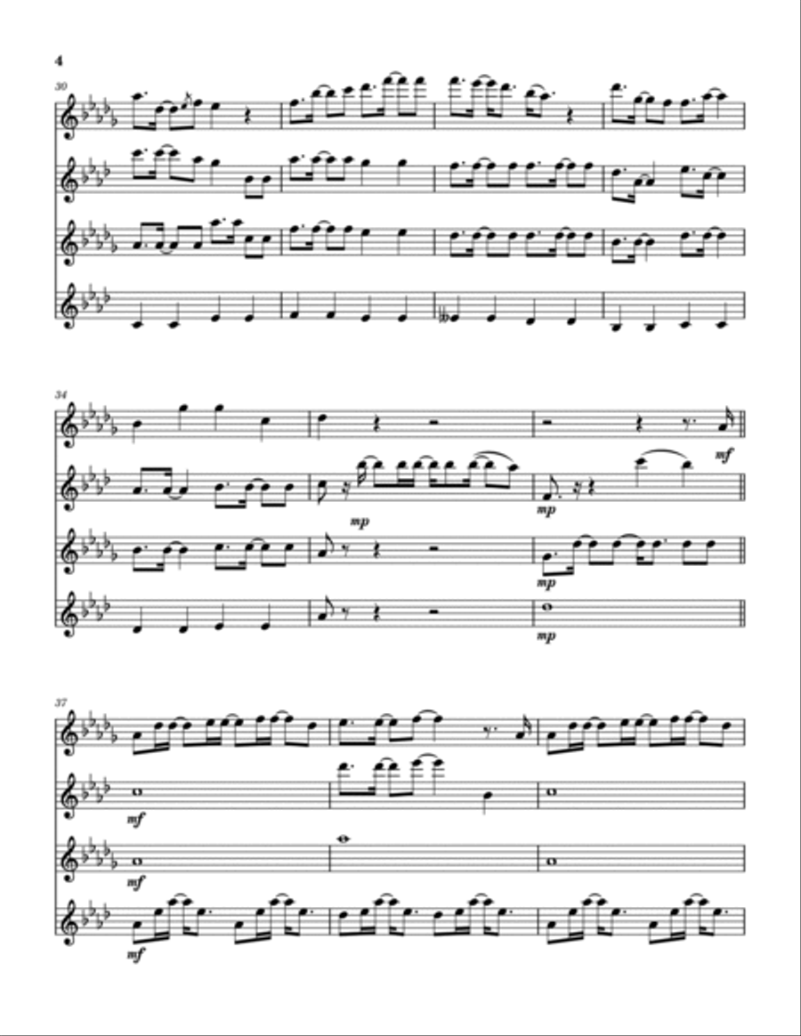 Even When I'm Not Saxophone Quartet scores gallery preview page 5