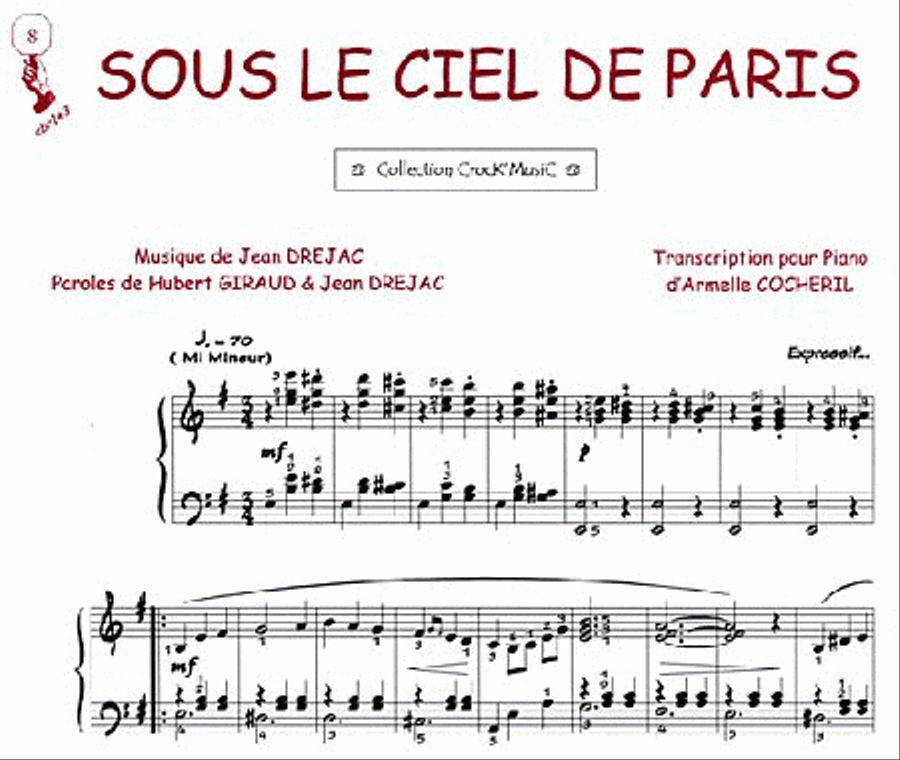 Sous le ciel de Paris (Collection CrocK'MusiC) Piano Solo scores gallery preview page 1