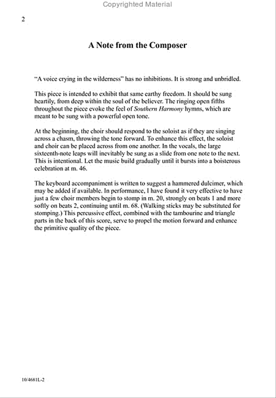 I Hear the Prophet Callin' 3-Part scores gallery preview page 3