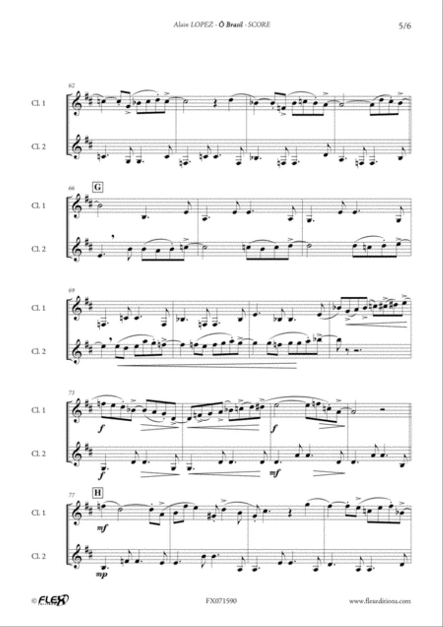 O Brasil Clarinet Duet scores gallery preview page 5