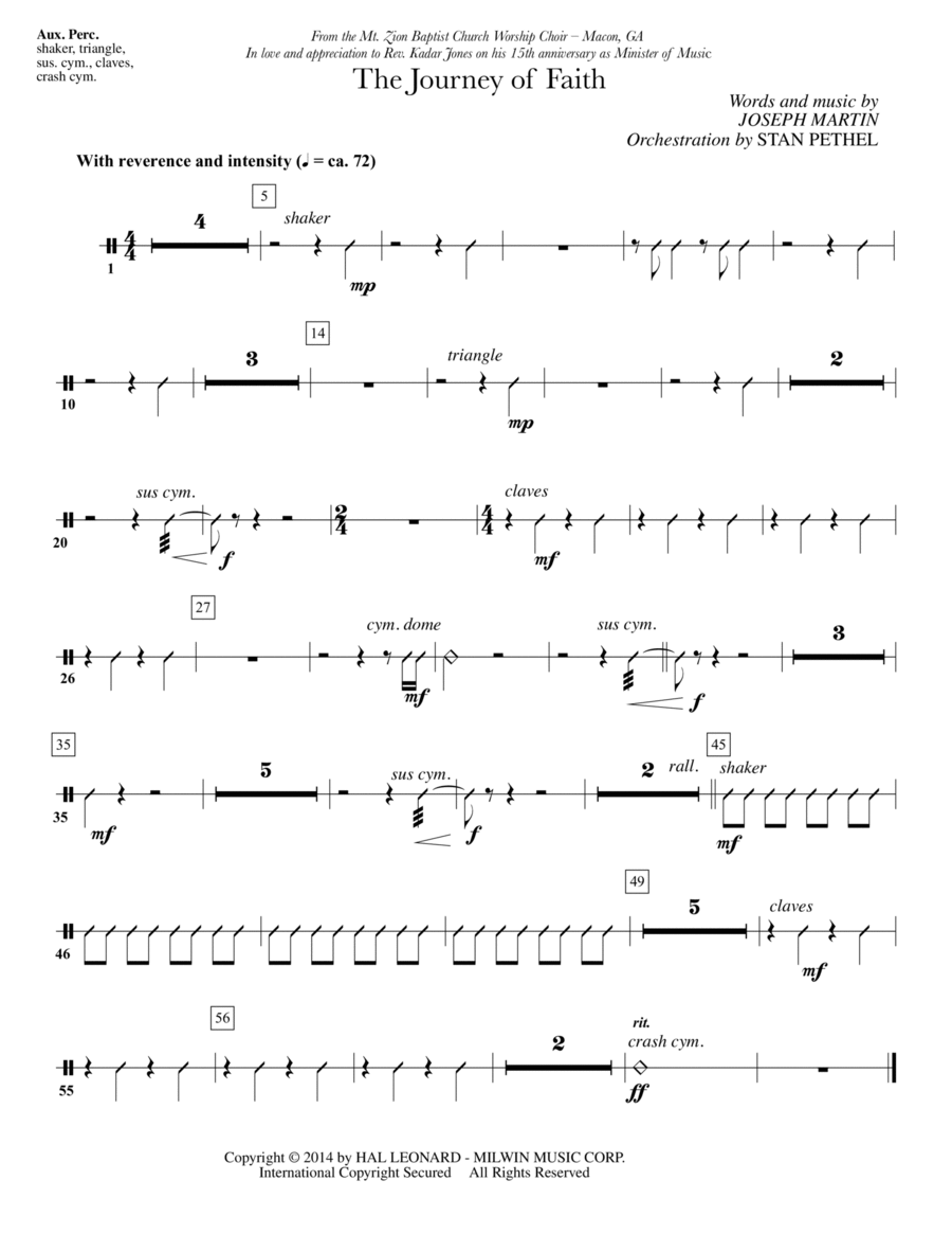 The Journey of Faith - Aux Percussion Choir scores gallery preview page 1