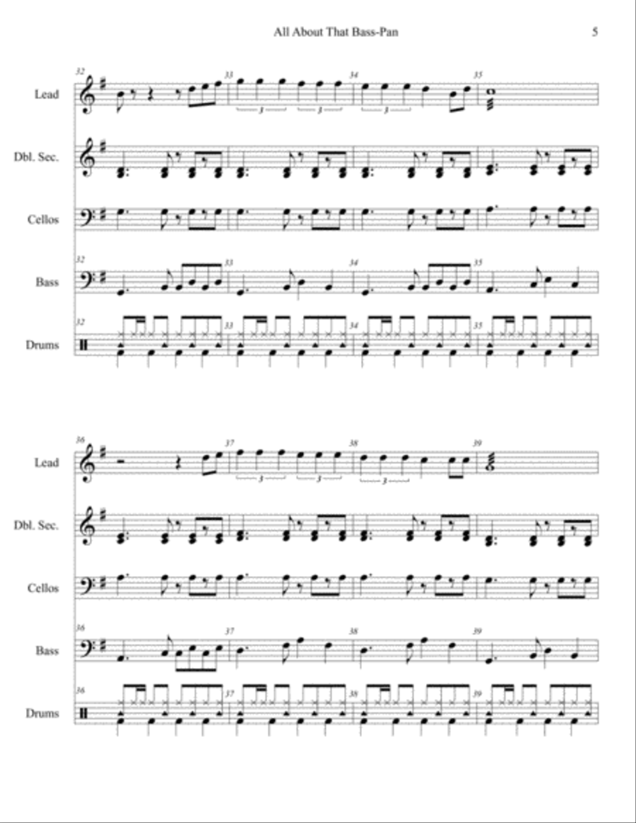 All About That Bass Large Ensemble scores gallery preview page 5