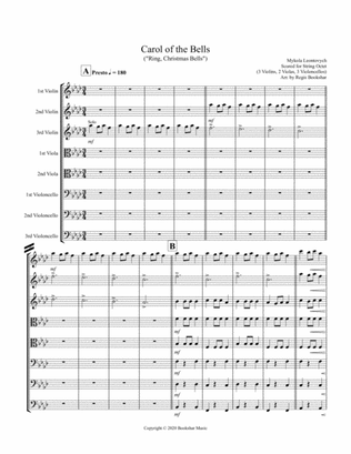Carol of the Bells (F min) (String Octet - 3 Violin, 2 Viola, 3 Cello)