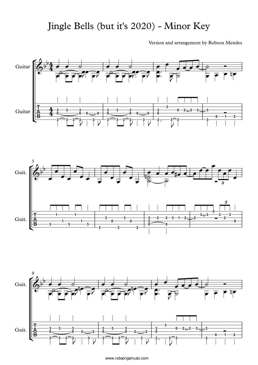 Jingle Bells (But it's 2020) - Minor Key Electric Guitar scores gallery preview page 1