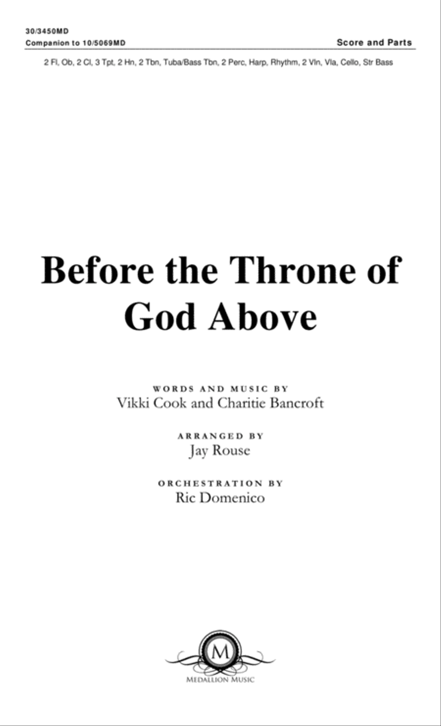 Before the Throne of God Above - Orchestral Score and Parts