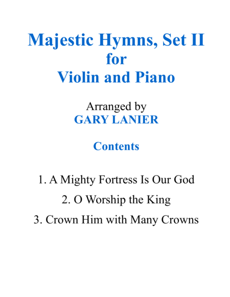 MAJESTIC HYMNS, SET II (Duets for Violin & Piano) image number null