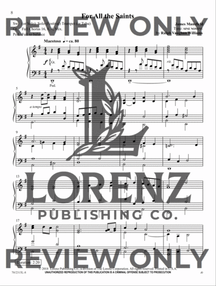 Pick Up and Play for Fall and Winter Organ Solo scores gallery preview page 6