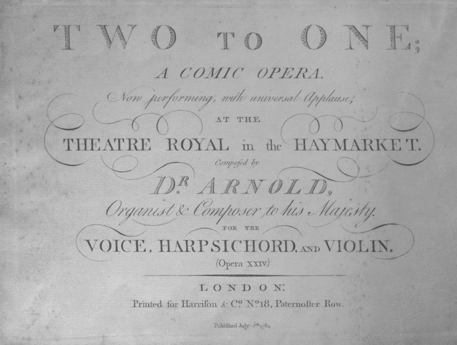 Two To One; A Comic Opera Voice scores gallery preview page 1