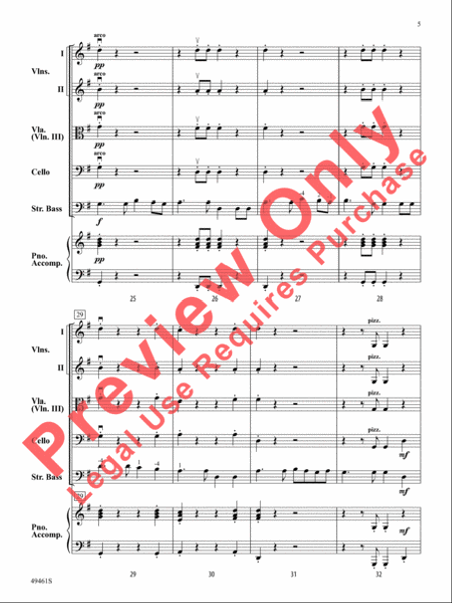 Dance of the Bowless Basses String Orchestra scores gallery preview page 6