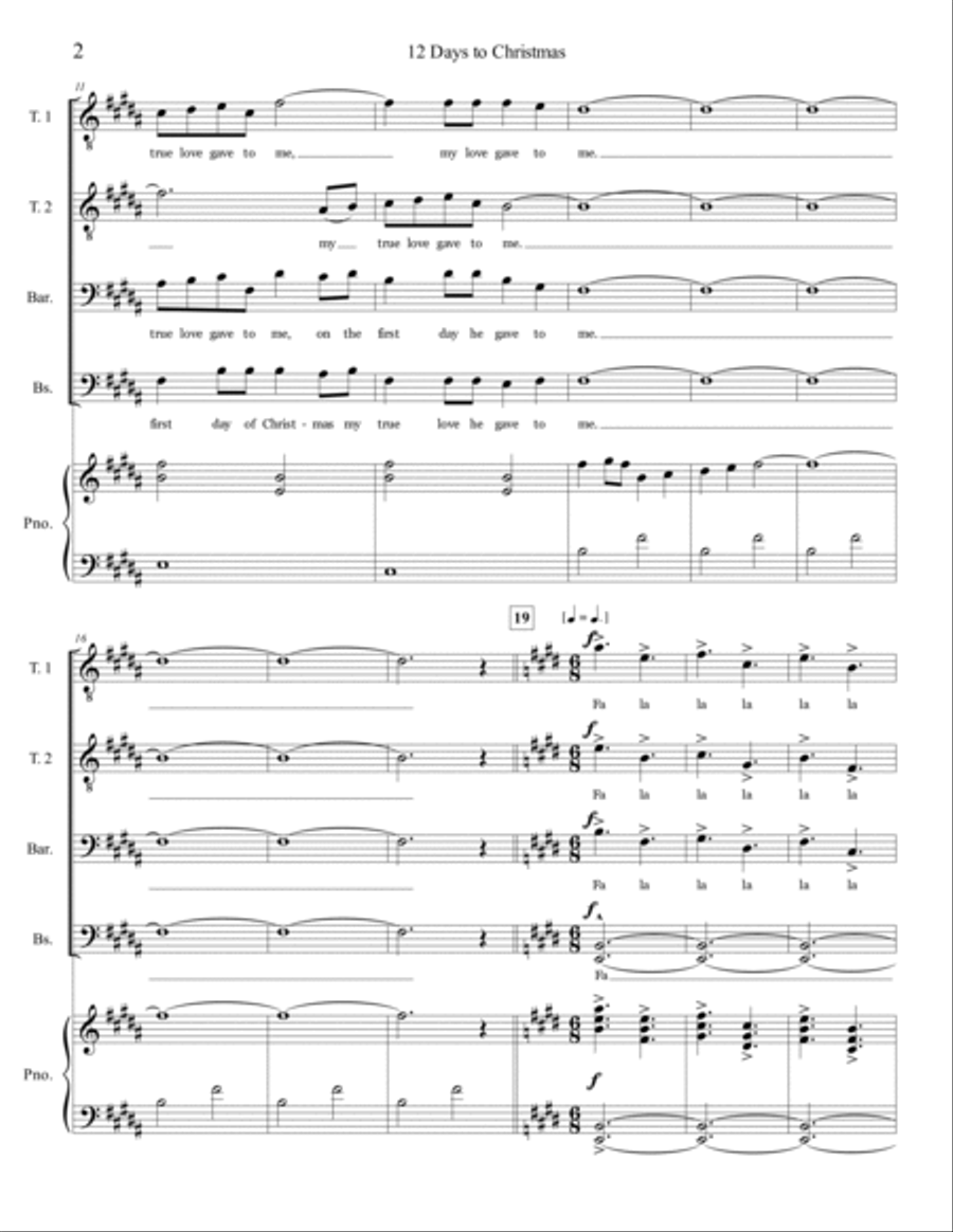 Twelve Days To Christmas Twelve Days To Christmas TTBB scores gallery preview page 2