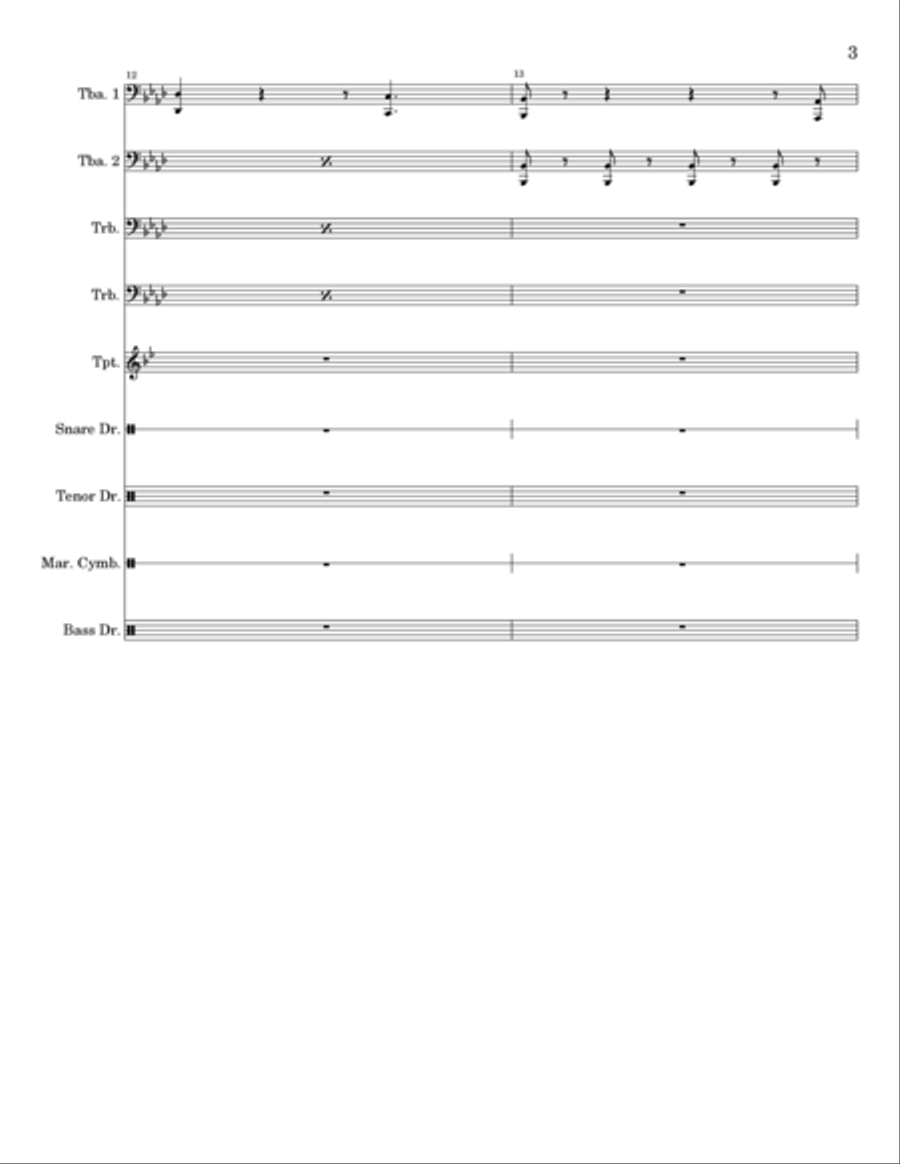 EARTHQUAKE - Score Only Marching Band scores gallery preview page 3