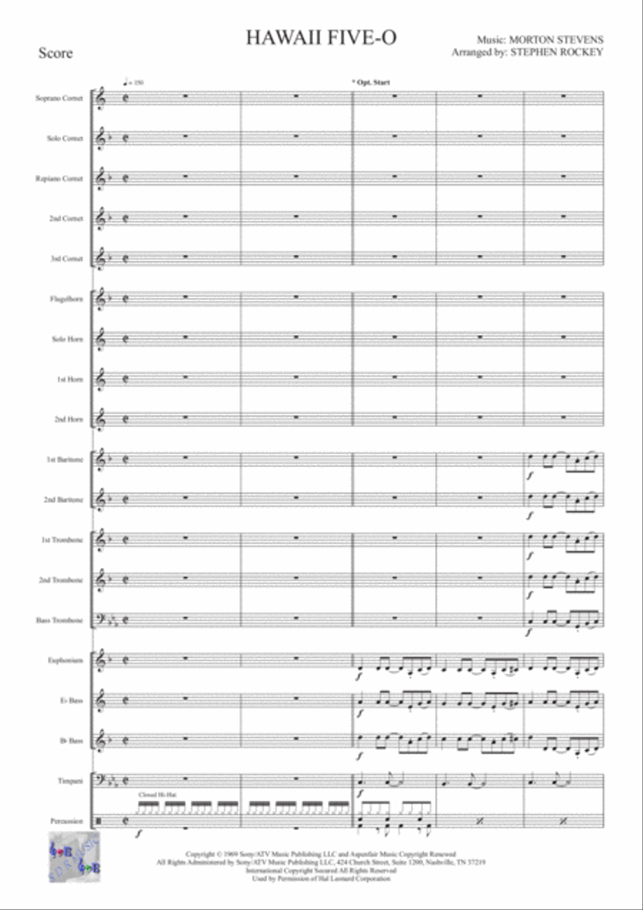 Hawaii Five-O Theme Brass Ensemble scores gallery preview page 3