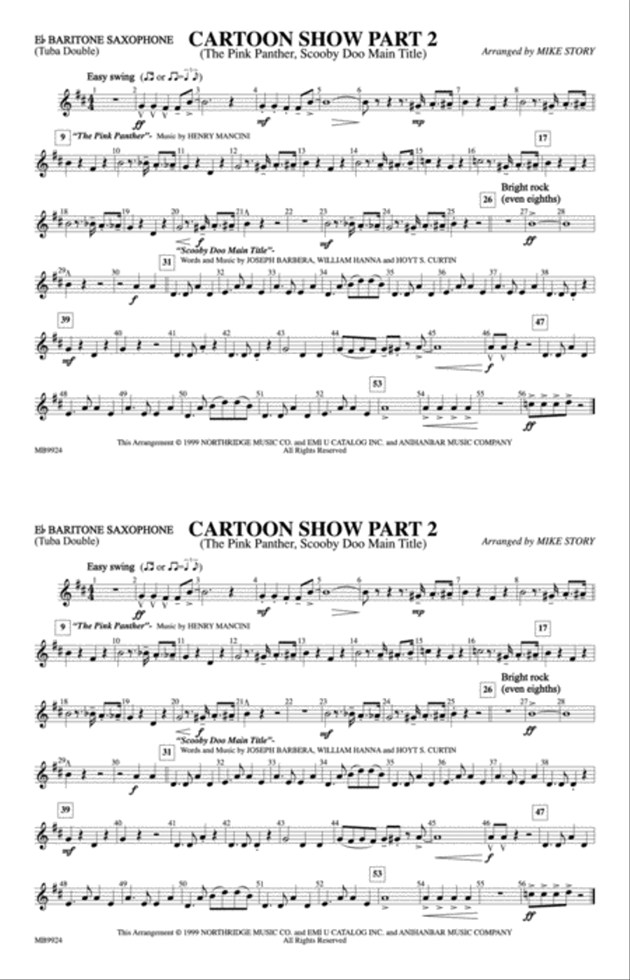 Cartoon Show, Part 2: E-flat Baritone Saxophone Marching Band scores gallery preview page 1
