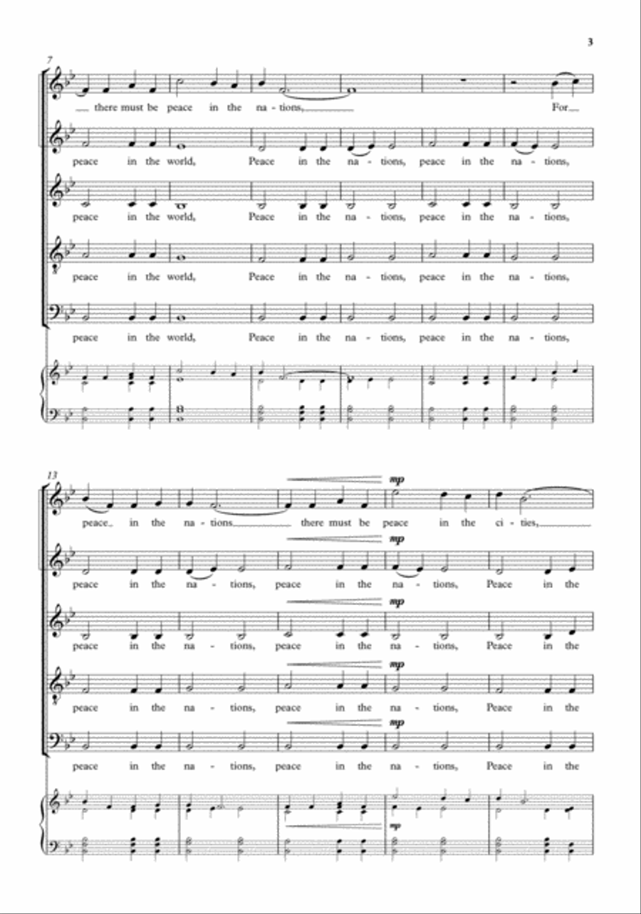 Peace in the world SSATB scores gallery preview page 3