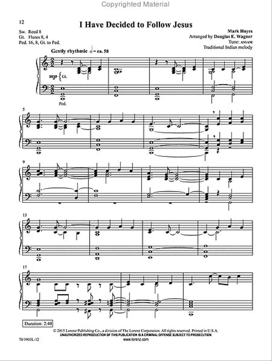 Mark Hayes: Hymns for Organ, Vol. 3 Organ Solo scores gallery preview page 7