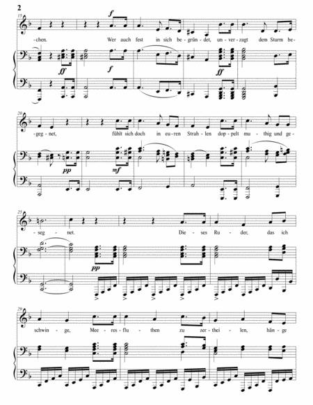 SCHUBERT: Lied eines Schiffers an die Dioskuren, D. 360 (transposed to F major)