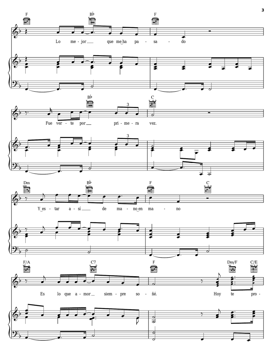 Hasta Mi Final Piano, Vocal, Guitar scores gallery preview page 3