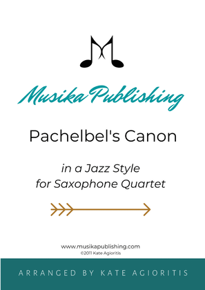 Book cover for Pachelbel's Canon - in a Jazz Style - for Saxophone Quartet