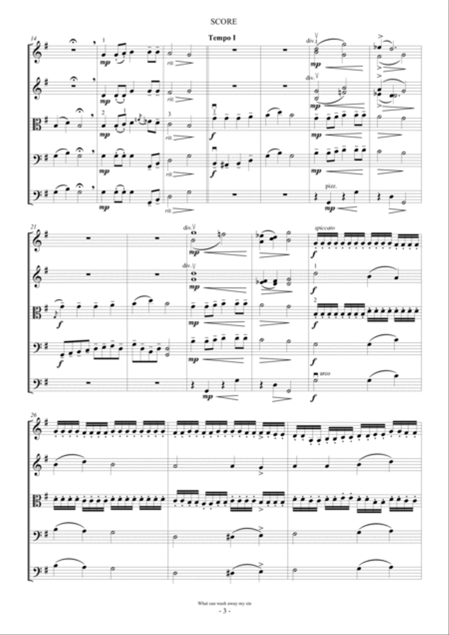 What can wash away my sin (For String Orchestra) String Orchestra scores gallery preview page 3