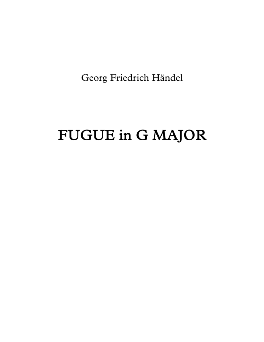 Fugue in G Major - G.F. Händel Woodwind Ensemble scores gallery preview page 1