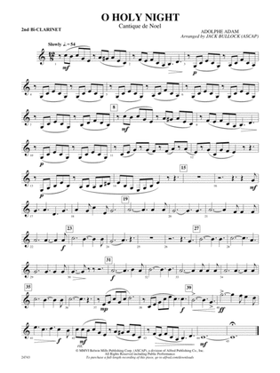 O Holy Night (Cantique de Noel): 2nd B-flat Clarinet