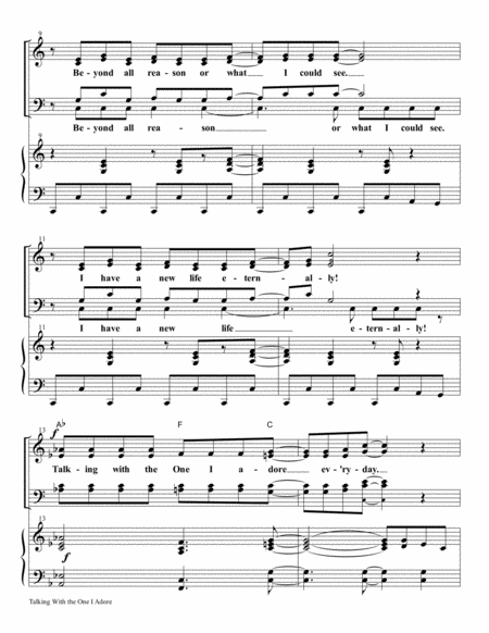 TALKING WITH THE ONE I ADORE (SATB Choir and Piano with Choir Part) image number null